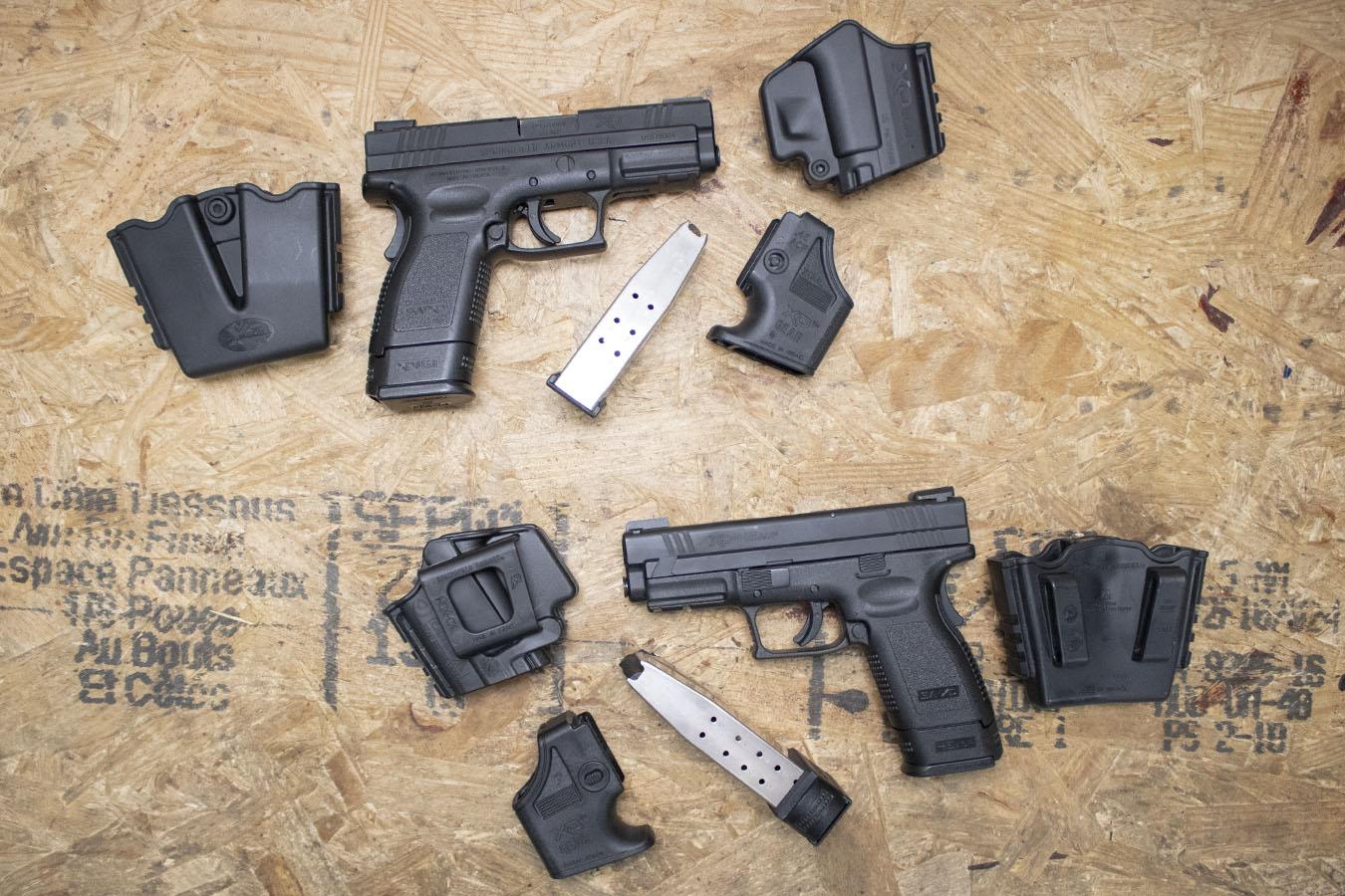 SPRINGFIELD XD-45 Compact 45ACP Police Trade-In Pistol w/Holster, Speedloader, Two Magazines (Good Condition)